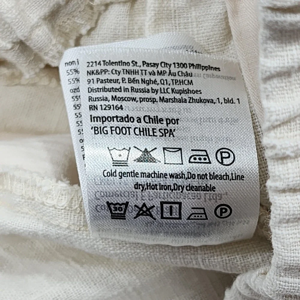 Cotton On Pants Mens S Ivory East Coast Textured Linen Chino Relaxed Summer